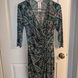 Laundry faux wrap paisley dress